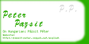 peter pazsit business card